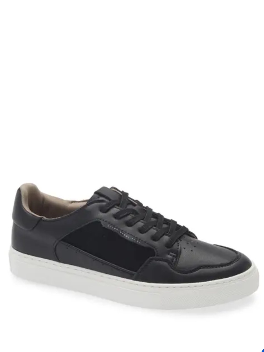 All Saints Black Leather Low-Top Sneakers with White Sole